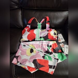 Adidas Marimekko 2pc workout Set Spors Bra and Leggings Size 2X NWT!